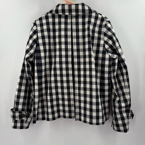 Ann Taylor Jacket Women's Size Small B&W Gingham Double-Breasted Buffalo Check - Picture 4 of 16